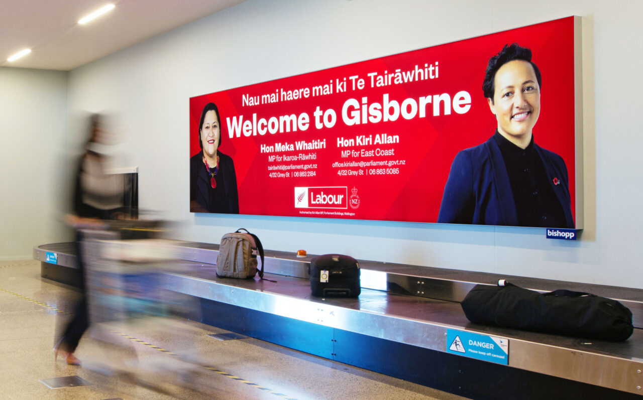 Large Baggage Claim Billboard Gisborne Airport